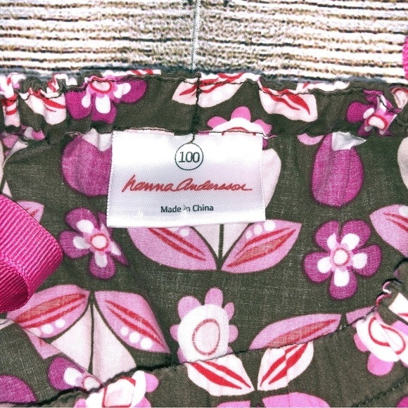 Hanna Andersson Brown Pink Floral Print Pillowcase Sleeveless Dress Size 4 (100) - Picture 2 of 8